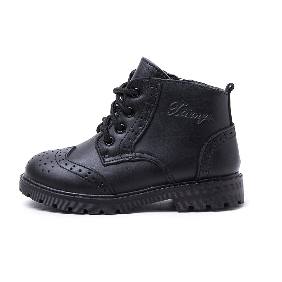 

Mudipanda 2018 Kids Shoes Full Grain Leather Winter Boots For Boys School Fashion Shoes Girls Warm Martin Snow Boots New Autumn
