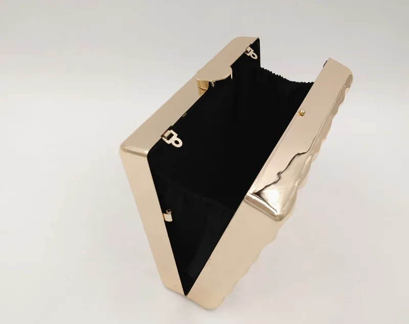 Йен Для женщин Мода Металл сумка элегантные золотые вечерняя сумочка; BS010 платье Пром коробка сцепления жесткий клапаном мини Сумочка Повседневное кошелек