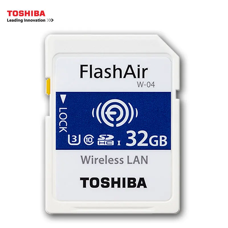 TOSHIBA W-04 карта памяти Беспроводная LAN 64 ГБ 32 ГБ 16 ГБ Wi-Fi SD карта U3 UHS класс скорости 3 FlashAir беспроводная SD карта памяти