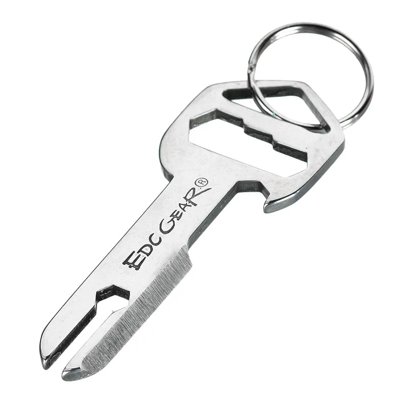 

Key Style Camping Tool Thicken Stainless Steel EDC Tool Multitool Cutter Bottle Opener Wrench Hand Tool w/ Key Ring