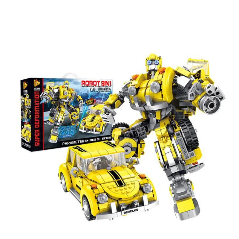 

Deformation bee transform car Building Blocks Educational DIY Construction Brick Match Collection Battle Blade Battle Hornet