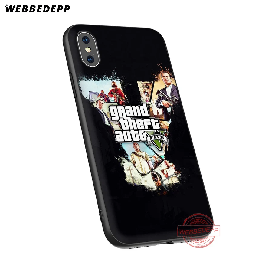 WEBBEDEPP Grand Theft Auto GTA V Мягкий силиконовый чехол для iPhone 8 7 6S 6 Plus 11 Pro XS Max XR X 5 5S SE