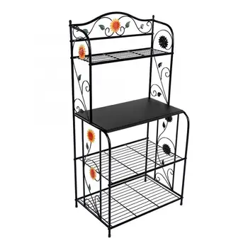 

Metal Durable Engraving Flower Storage Rack Shelf Kitchen Storage Decorative Shelves Decorative Wall Shelf