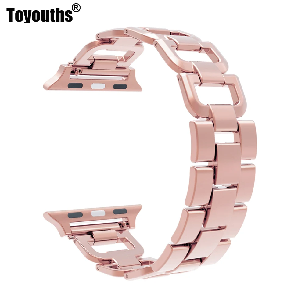 

Compatible with Apple Watch Band 38mm 42mm iWatch Womens D Type Replacement Stainless Steel Sport Strap Bracelet Series 4 3 2 1