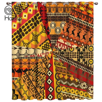 

COCOHouse South African Traditional Ethnic Style Room Curtains Large Window Window Blinds Bathroom Decor Outdoor Bedroom