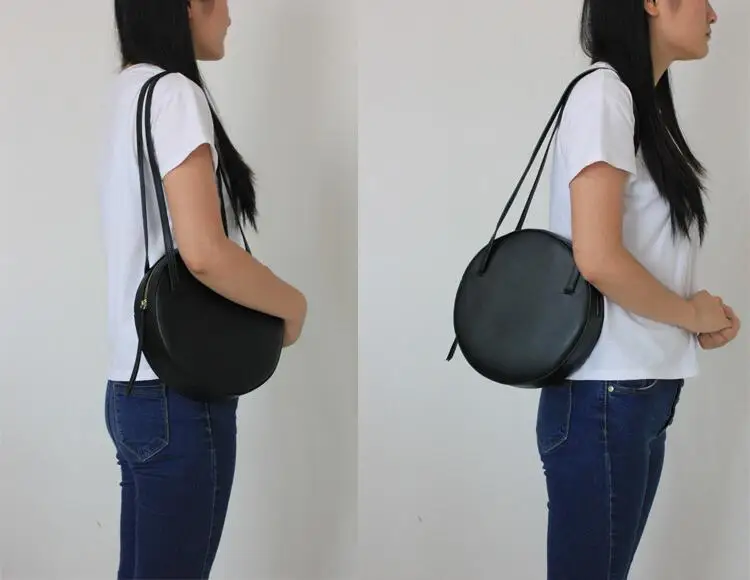 women's round bags leather circle box handbags messenger bag for lady causal shoulder bags portable bag (4)