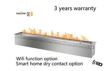 

48 inch Remote control intelligent silver or black wifi electric queimador de lareira etanol