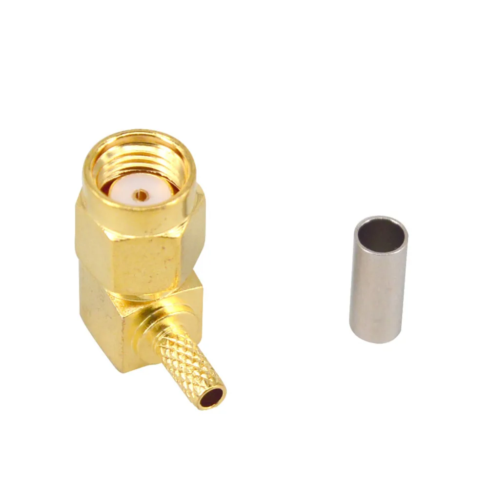 

4 Pieces RP SMA Male Plug 90 Degree Crimp RG174 RG316 LMR100 Cable Right Angle RF Coaxial Connector