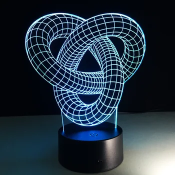 

Artistic Abstraction Loop Knot Modern 3D USB Night Light Colorful LED Desk Table Light Lamp For Home Bedroom Wedding Decoration