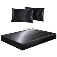 Fronhas de lençol de cetim, super macio tampa para colchão, fronhas de bolso profundo, conjunto de rugas, desbotamento, resistente à manchas