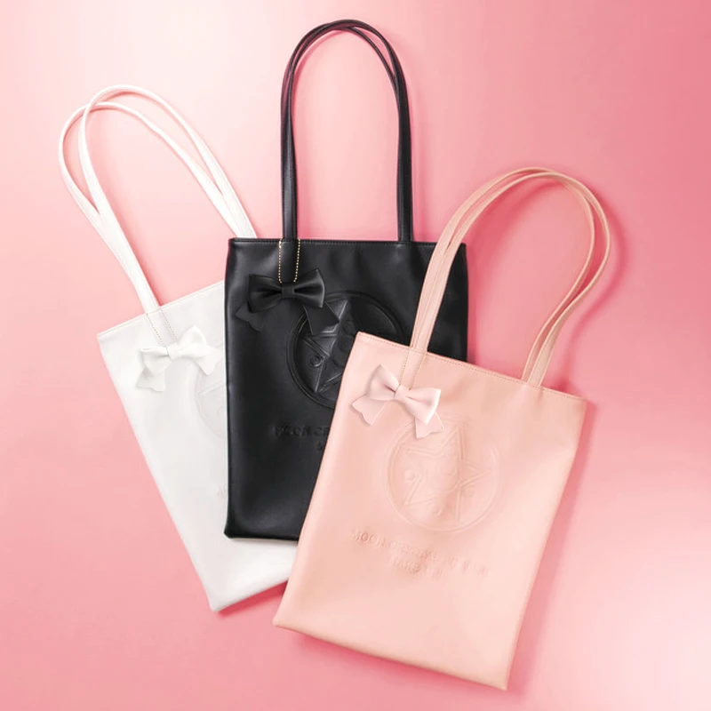 

3 Color Sailor Moon Anime Action Figure Printed Pu Girls Women Memory Series Crystal Star Embossed Handbag Kawaii Shopping Bag