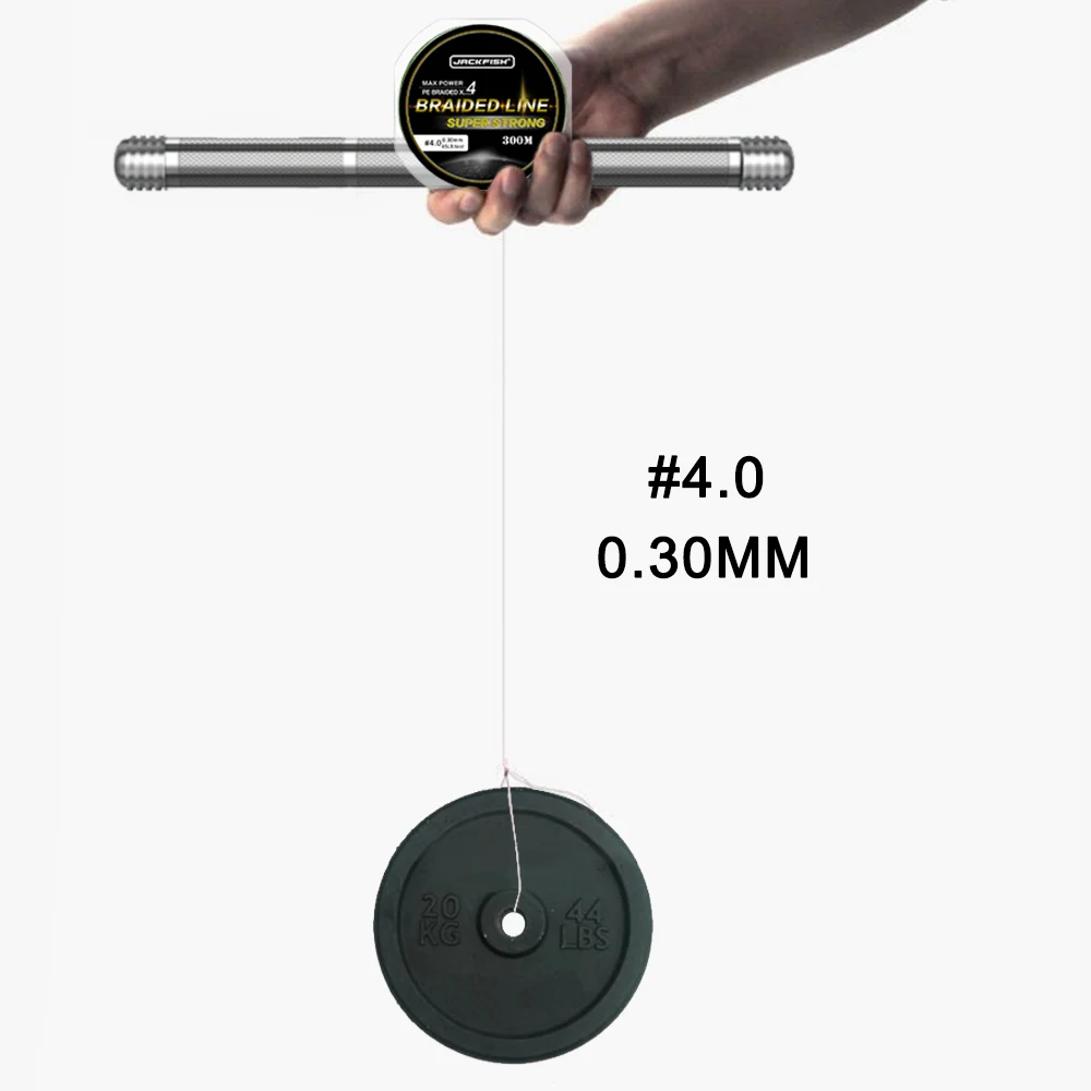 JACKFISH 300 M 4 ستراند صنارة صيد بولي ايثيلين مجدول 10-80LB المتعددة الشعيرات PE خيط صنارة الصيد مع حزمة الكارب الصيد المياه المالحة