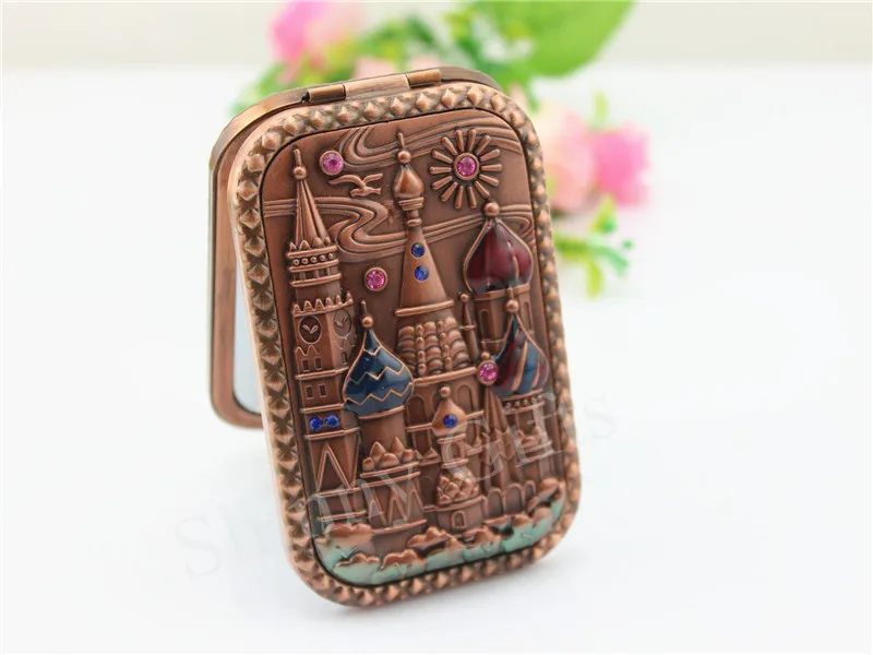 Antique Castle Metal Material Frame Table Stand Cosmetic Mirror for Dresser