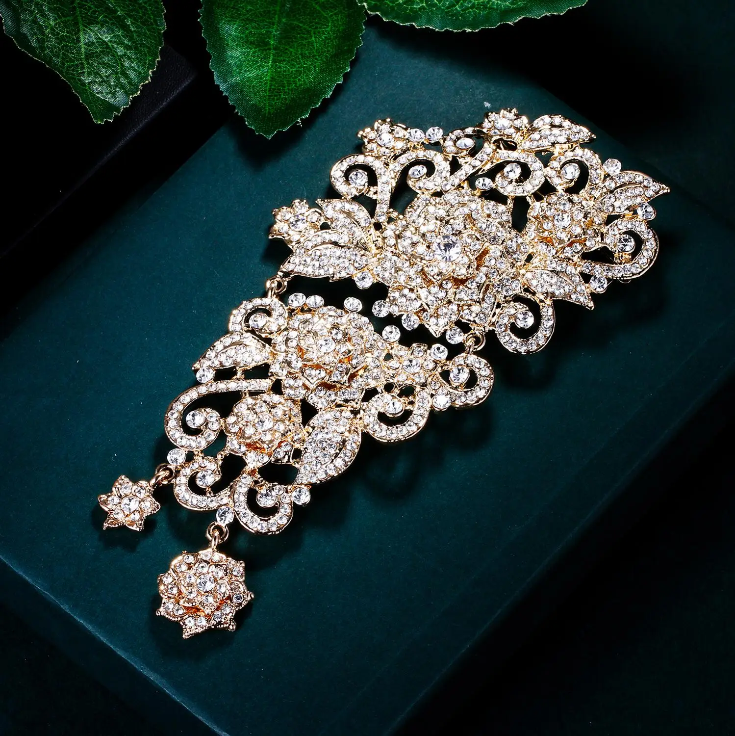 

Tuliper Flower Bridal Brooch Pins Austrian Crystal Rhinestone Brooch For Women Wedding Party Jewelry Gift Anniversary