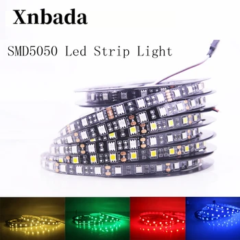 

5m 60 led/m Black PCB Board IP30 Non Waterproof 5050 LED Strip Light For home car hotel KTV Bar DC12V