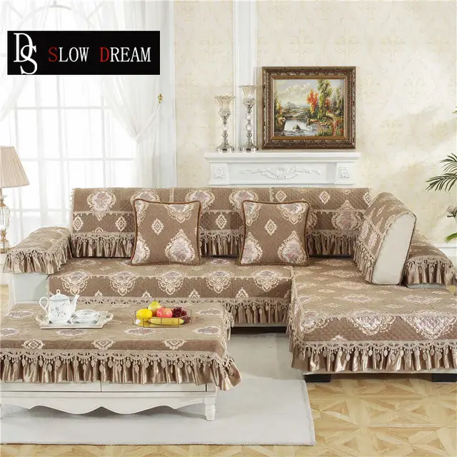 Online Slowdream Euro Sofa Cover Couch Luxury Lace Coffee Sofa Cover Couch Luxury Lace