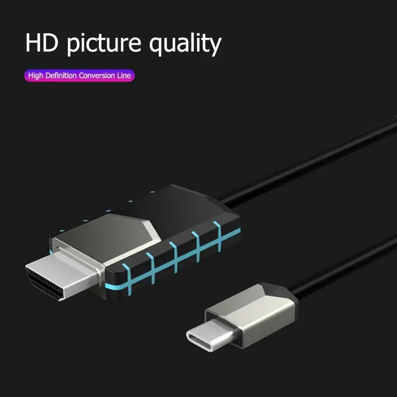 Alloet Тип usb C к HDMI Кабельное аудио видео преобразователь ТВЧ-сигналов адаптер для ноутбука/телефон MacBook для Samsung Galaxy S8 S9