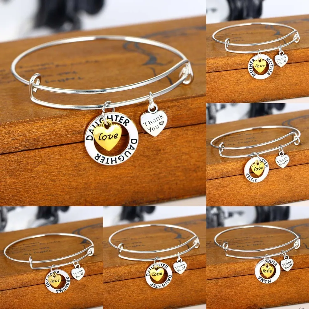 Браслет для дочери с надписью Love Heart Bangle | Украшения и аксессуары