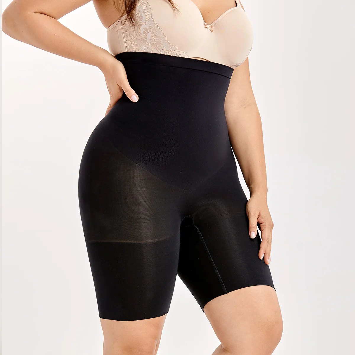Женское моделирующее белье с высокой талией больших размеров - Цвет: Black01