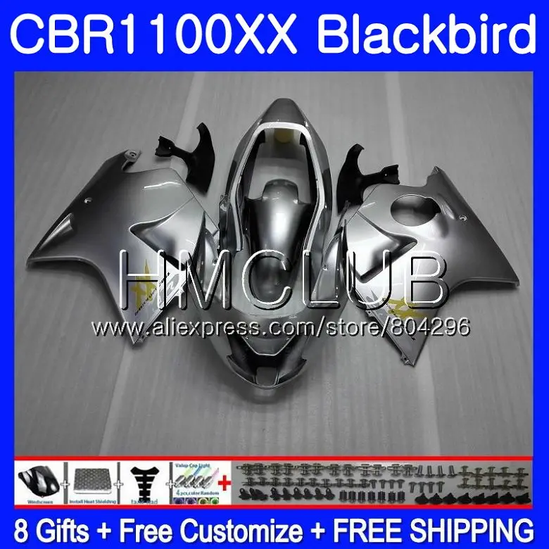 

Fairing For HONDA Blackbird CBR1100 XX CBR 1100XX 02 03 04 05 06 07 76HM.12 CBR1100XX ALL Silvery 2002 2003 2004 2005 2006 2007