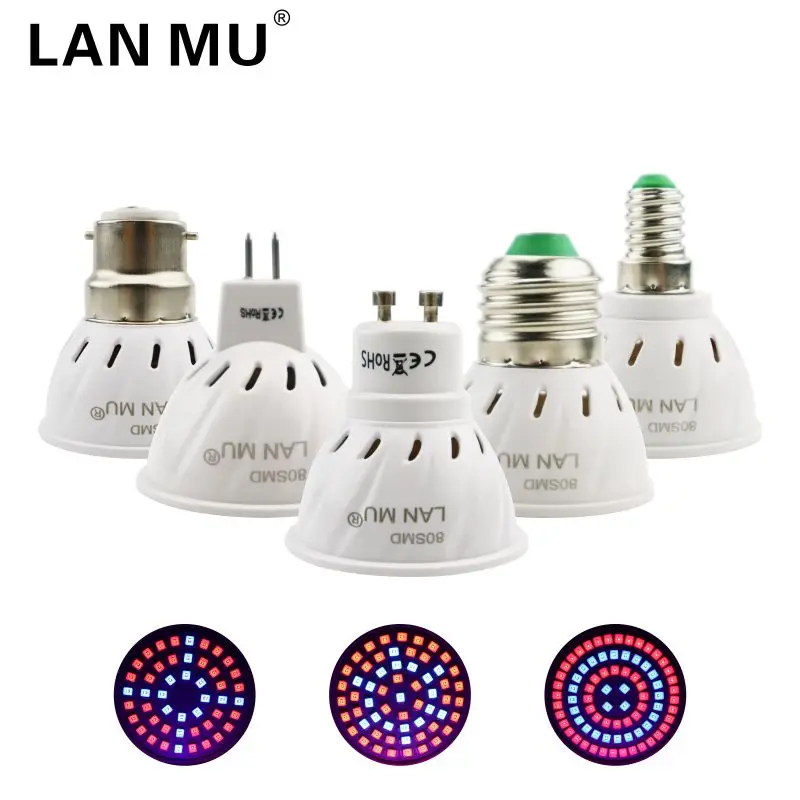 Светодиодная лампа для выращивания растений E27 E14 MR16 GU10 B22 220 В|lamp for|light e27lamp for plants |