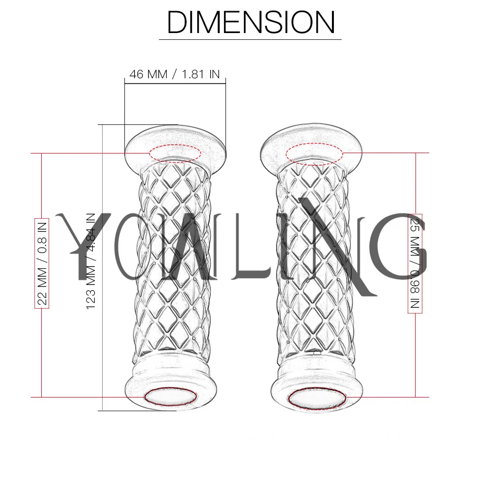1 пара, 1 дюйм, 25 мм, вспомогательный наконечник, резиновый руль для мотоцикла, рукоятки для Suzuki Kawasaki, для чоппера 883