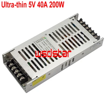 

WsdStar Ultra-thin 5V 40A 200W LED power supply Indoor & outdoor full color LED display accessory 190x84x30mm 10pcs/lot