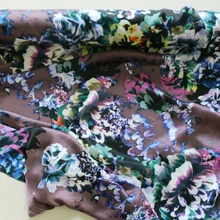 Шелк Шармез ткань большой цветок шелк сатиновая ткань платье 100*140 см