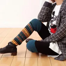 10 пар/партия,, женский зимний утеплитель для ног с принтом, лоскутные высокие теплые сапоги до колена, гетры, 5 моделей
