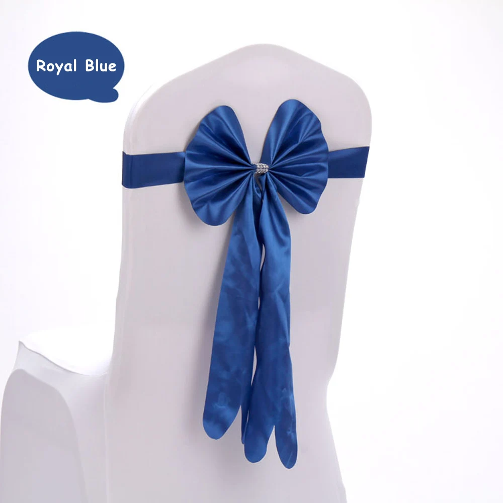 20 шт./партия, прочная искусственная кожа, атласное с галстуком бабочкой, лента для свадьбы/дня рождения/рождественской вечеринки, украшение для банкета, красный/синий, 12 цветов - Цвет: royal blue