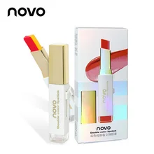 NOVO, двухцветная помада, матовая губная помада, бальзам для губ, бархатная губная помада, ТИНТ, Уход за губами, макияж, красота, длительное увлажнение, 1 шт
