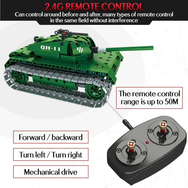 502 шт. RC автомобиль внедорожник строительные блоки Technic WW2 дистанционное