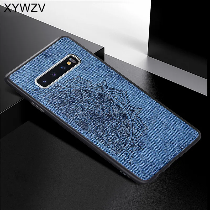 

For Samsung Galaxy S10 Case Soft TPU Silicone Cloth Texture Hard PC Case For Samsung Galaxy S10 Back Cover For Samsung S10 Cover
