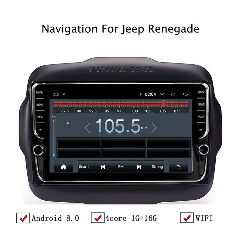 NAVITOPIA 9 дюймов автомобильный мультимедийный плеер Andriod 8 1 gps навигация для Jeep Renegade