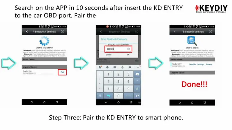 Новое прибытие KEYDIY английская версия KD OBD вход для смартфонов к автомобилю пульты вход без провода не требуется