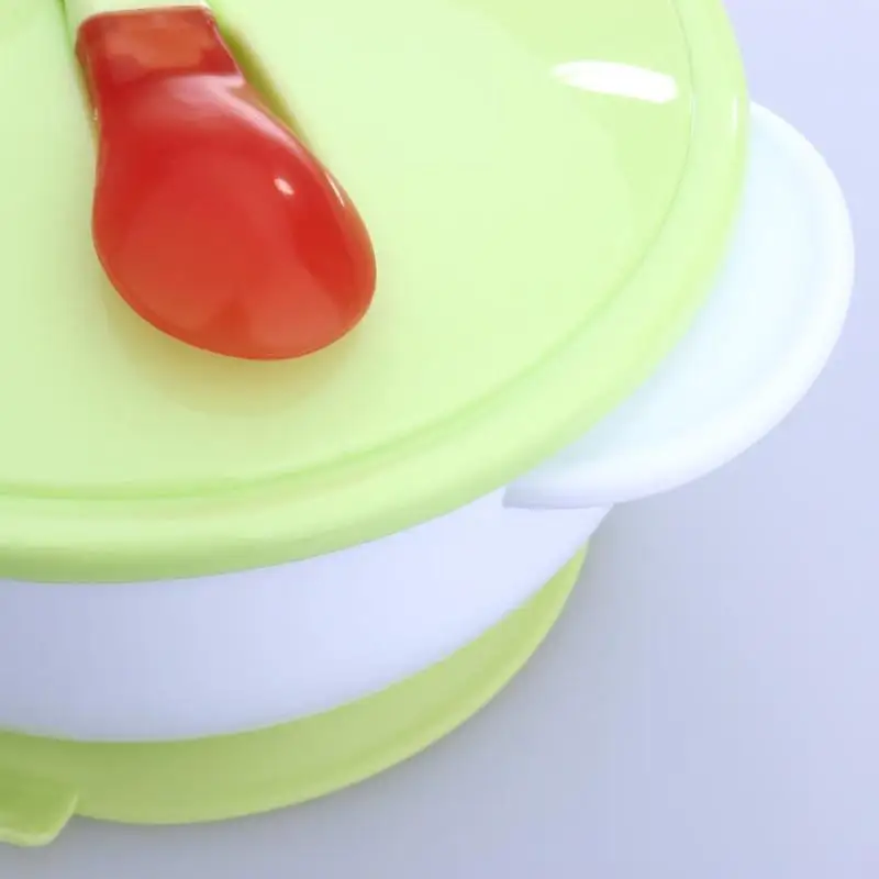 Детские присоски чаши комплект Дети Набор для кормления Нескользящие двуручный присоски чаши + ложка для новорожденных посуду для