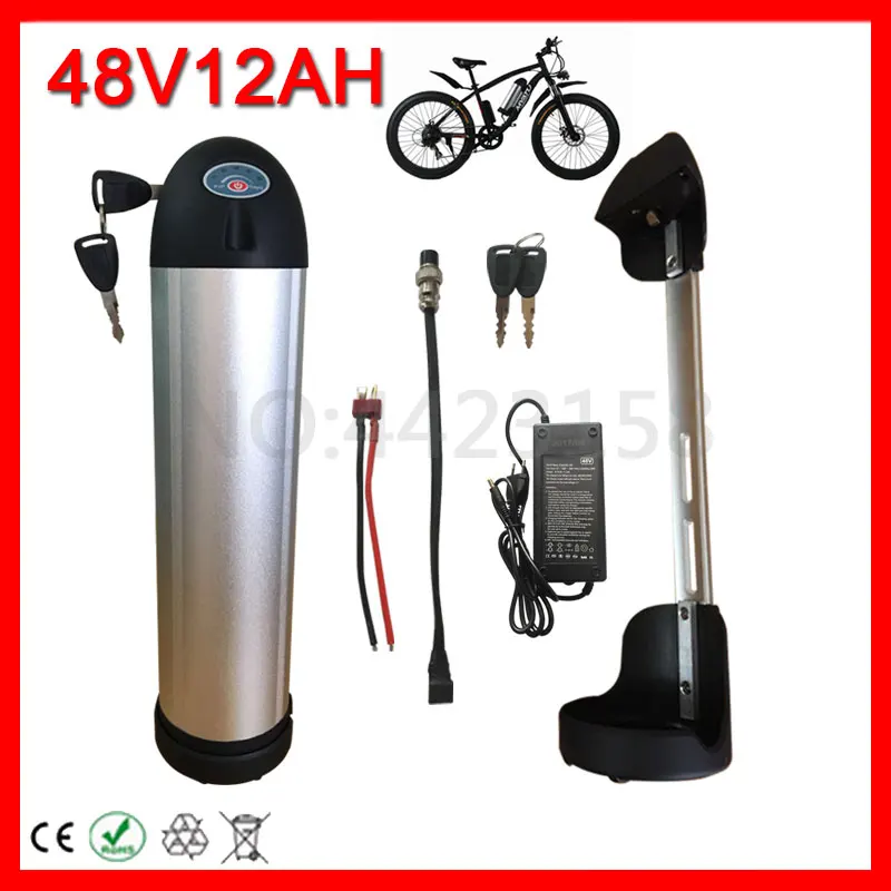 

Free Customs Duty Electric Bicycle Battery 48V 12AH Lithium Battery 48 V 12AH Water Bottle Battery for E Bike 30A BMS 2A Charger