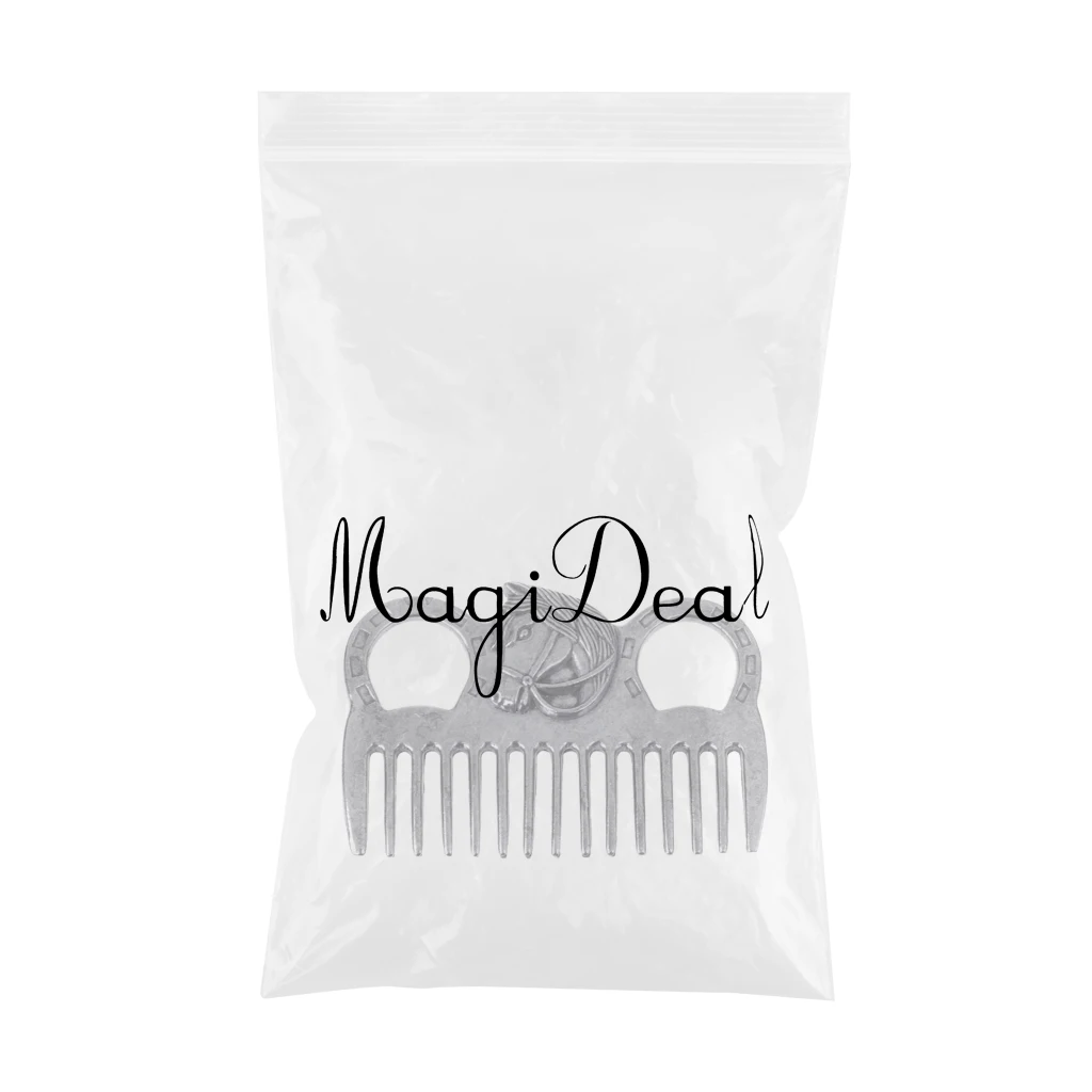 Perfeclan Stainless Steel Polished Horse Pony Grooming Comb Currycomb Accessory Horse Care Products Pony Curry Comb
