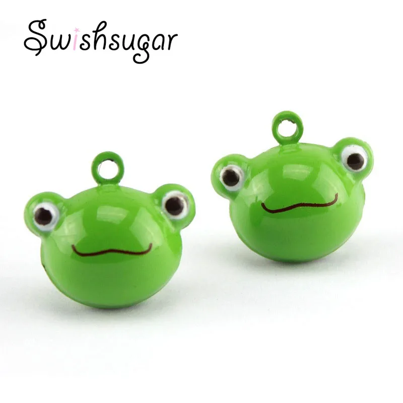 

Enamel Copper Cartoon Frog Head Bell Charms Pet Necklace Pendant Festival Holiday Decoration