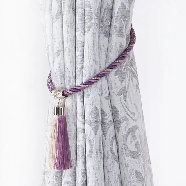 1 Pair Curtain Tiebacks Magnetic Cord Hand Knitting Buckle 1 Pair Curtain Tiebacks Magnetic Cord Hand Knitting Buckle Strap