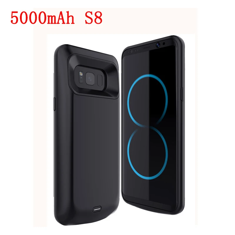 5000 мАч для Samsung Galaxy S8 5500 мАч для Galaxy S8 Plus зарядное устройство чехол внешний аккумулятор чехол для телефона - Цвет: 5000mAh S8 Black