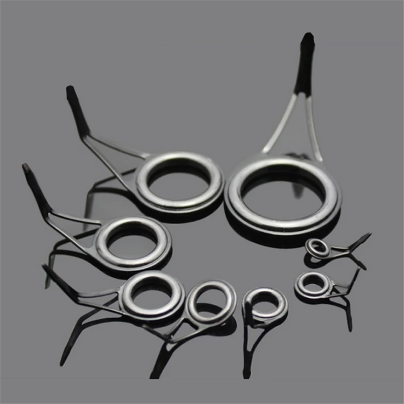 

2pcs/bag Fast Heat Dissipation Ceramic Stainless Steel Lead Fishing Wire Rod Ring Fishing Reel Fishing Gear Accessories