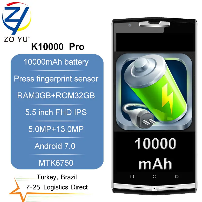 bilder für Freies Oukitel K10000 Pro Android 7.0 Smartphone MT6750T Octa-core 3 GB RAM 32 GB ROM 5,5 Zoll 13.0MP 10000 mAh Fingerprint ID telefon bilder für Freies Oukitel K10000 Pro Android 7.0 Smartphone MT6750T Octa-core 3 GB RAM 32 GB ROM 5,5 Zoll 13.0MP 10000 mAh Fingerprint ID telefon