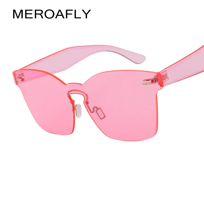 MEROAFLY модные женские туфли Integrated "кошачий глаз" Женский Конфеты прозрачные линзы солнцезащитные очки без оправы Для мужчин Брендовые очки