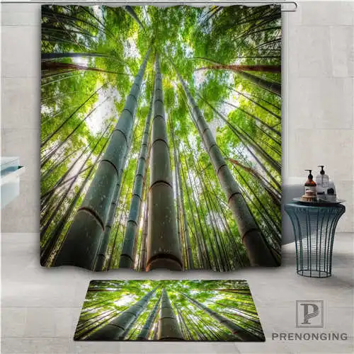 Shower Curtain Пользовательские бамбука(1) Водонепроницаемый душ Шторы коврик для дома Ванна Ткань полиэстер для ванной разные размеры#-01-12-278 - Цвет: Shower Curtain