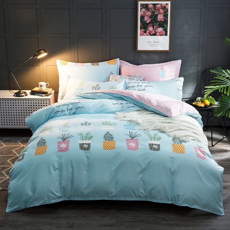 

Klonca new design bedding set cotton sheet summer bed set cartoon pattern comfortable bedding set