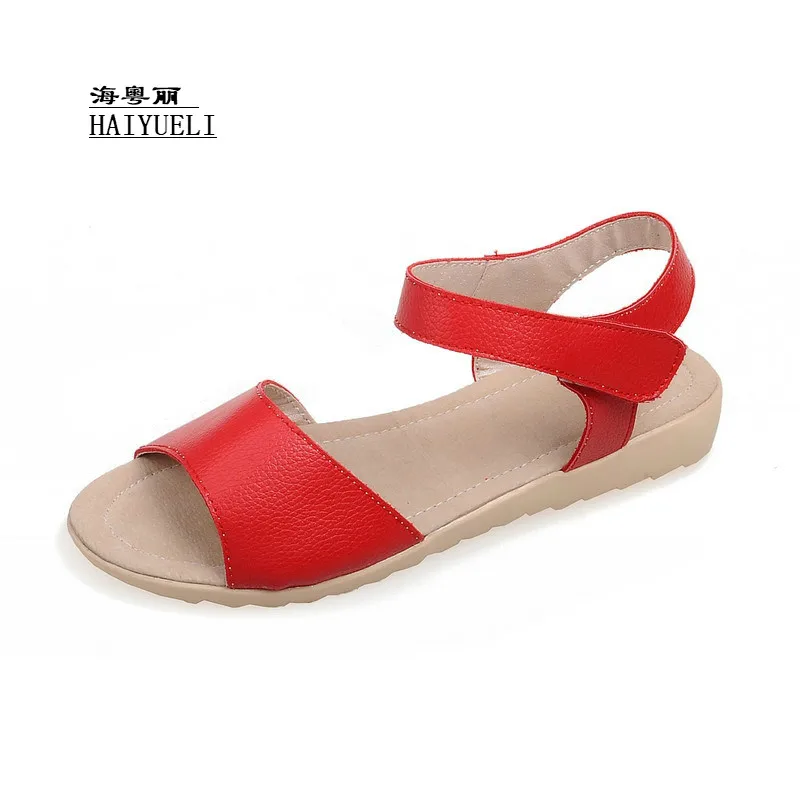 Women Fashion Leather Flat Heels Ladies Comfortable Casual Sandals -in Women's Sandals from 
