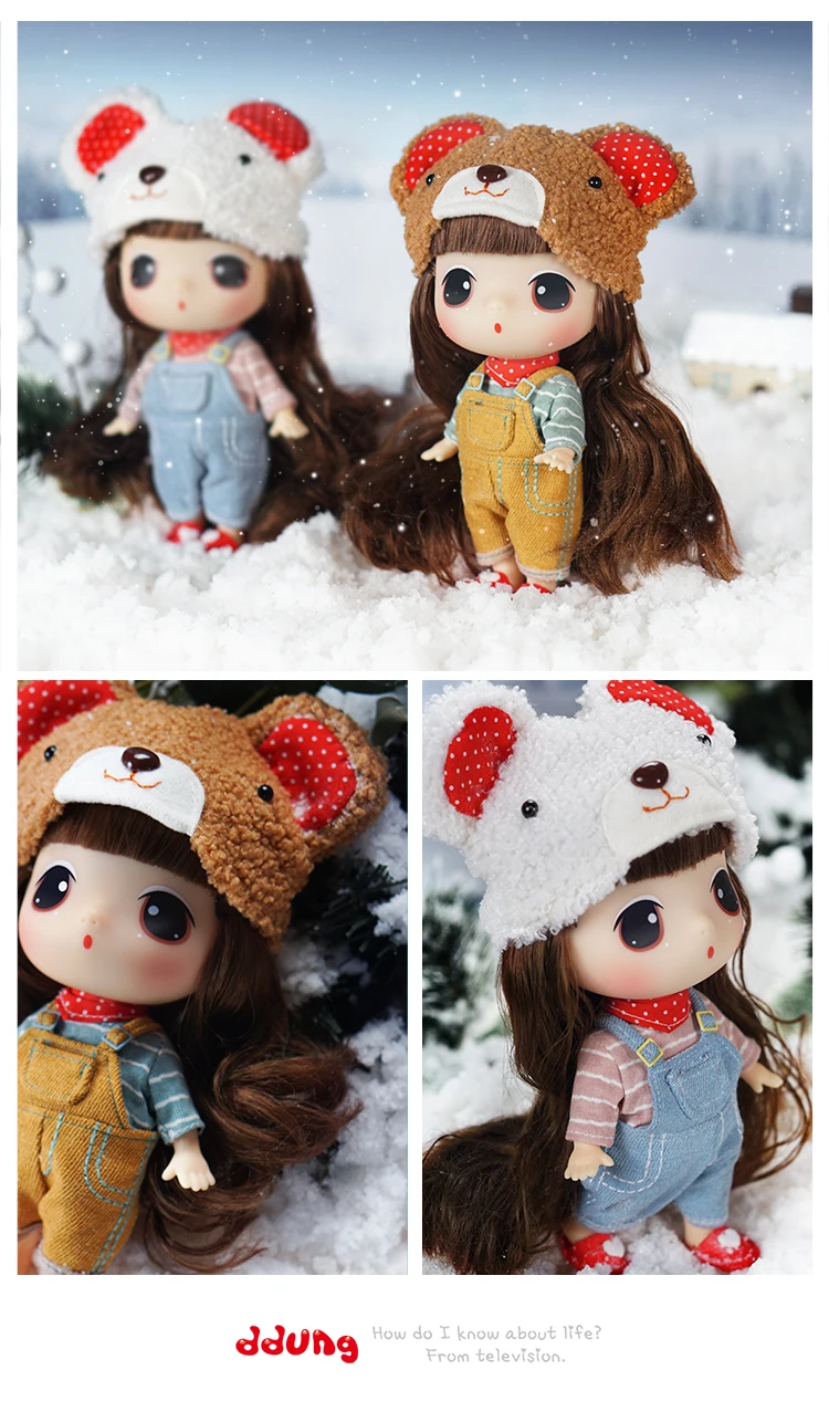 Кукла Ddung 18 см штаны на подтяжках медведь подлинный корейский одевание кукол BJD прекрасный ребенок девочка классическая коллекция подарок на год