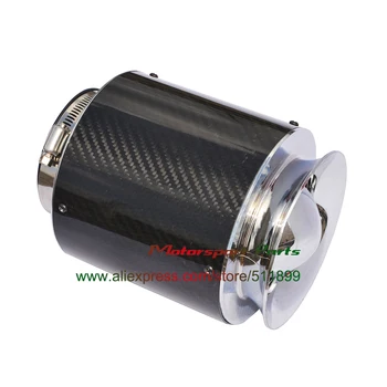

3'' Black Carbon Fiber Cold Air Intake Racing Car Air Filter Universal (3 size for choose)