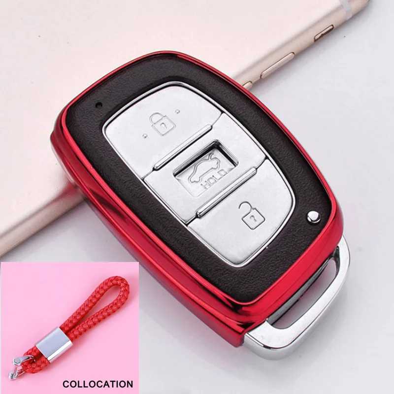 

Multicolor Wear resistant Soft TPU Car Remote Key Cover Fit For Hyundai Creta Ix25 IX35 Avante Mistra Key Case Car Shell keyless